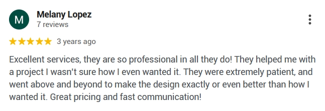 5-star review from Melany